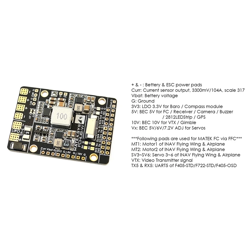 3-6S Встроенный датчик тока 4 BEC и 104A для гоночного дрона RC FPV