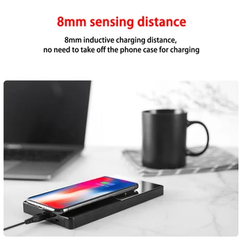 

2 In 1 Fast Wireless Charger With 55-Degree Electric Heating Coffee Pad With Charge Indicator Suitable For Flat Bottom Glass