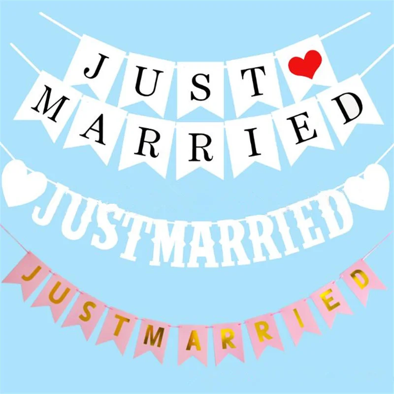 Just Married Garland Wedding Banner Car Bunting Western Venue Party Decor 8M 