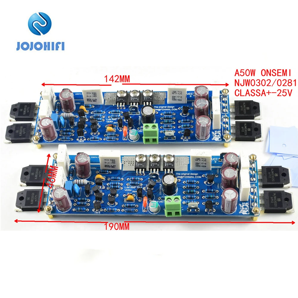 One Pair LJM A30W ONSEMI NJW0302G NJW0281G Dual Channel 30W 8Ω Pure Class A Power AMP Amplifier Finished Board with AP Test 5m high cri 90 1200lm 120led m double color 3000k 6000k led strip light white 24v cct with test report