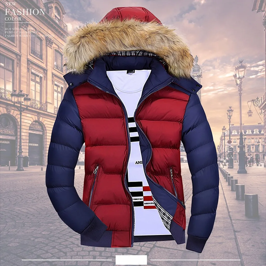 Мужское зимнее пальто, теплый флисовый пуховик, 9 цветов, новая модная меховая шапка с капюшоном, мужская верхняя одежда, повседневные мужские пальто, толстые толстовки 4XL