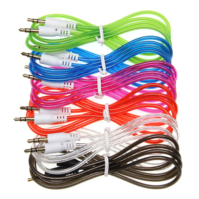 Audio Cable 1m 3 5mm Jack Aux Headphone Cord Male to Male Speaker Wire Line For Car Phone MP3 4 PC Tablet