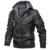 men's leather jacket PU leather hooded jacket warm baseball jacket Euro Size coat 8