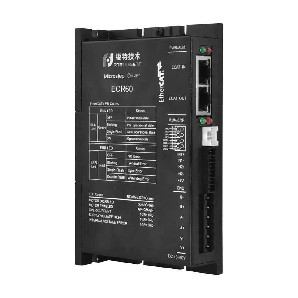 US $234.00 ECR60 High Speed Stepper Servo Driver Nema 23 80VDC Ethercat Stepper Motor Driver Closed Loop