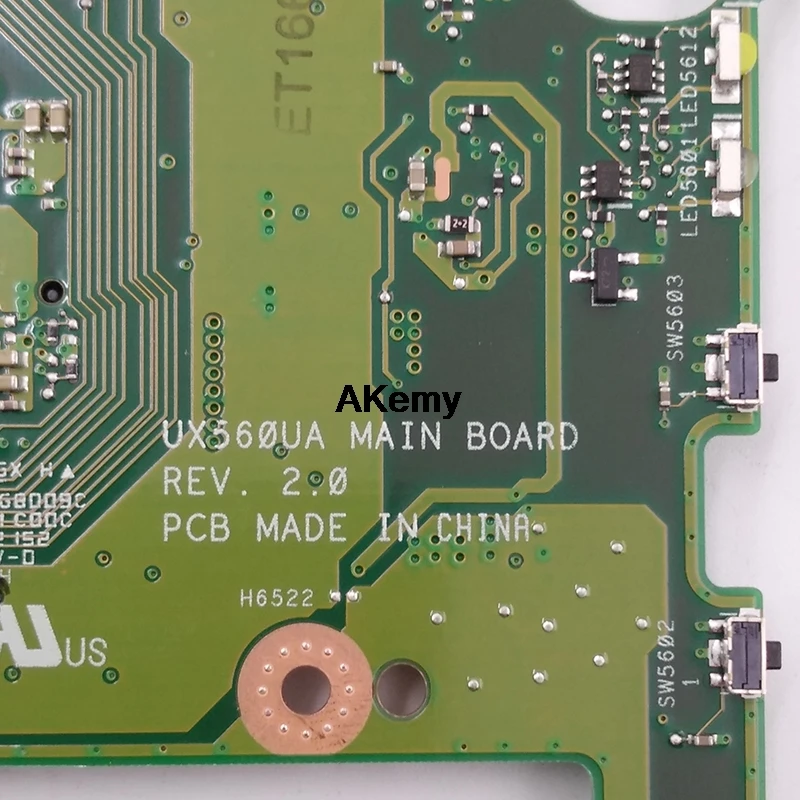 LAOKE для ASUS UX560UA-1B Q504UA материнская плата для ноутбука с I5-6200U процессором PN 60NB0BZ0-MB1300 8 Гб оперативной памяти DDR3 тест ОК