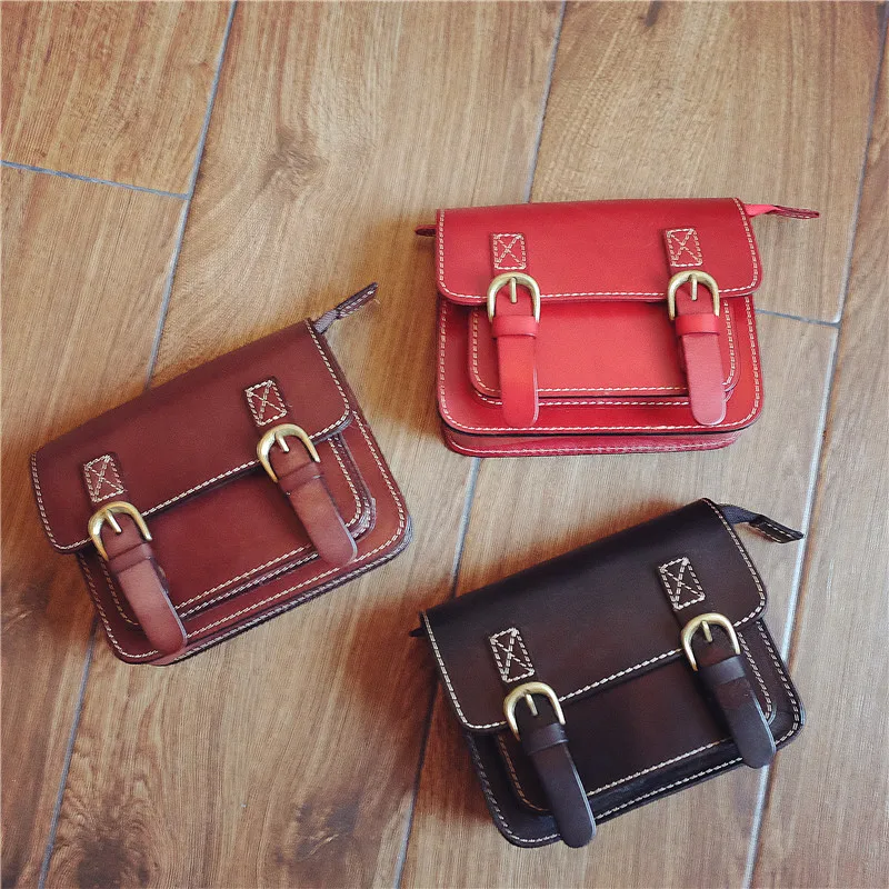 

Manual Package Package Vegetable Cowhide Single Shoulder Satchel Handbag Genuine Leather Mini- Package