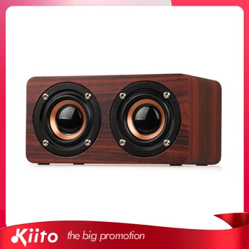 

KIITO Y5 Wooden Wireless Bluetooth Speaker Portable HiFi Shock Bass TF blutooth Subwoofer Loudspeaker