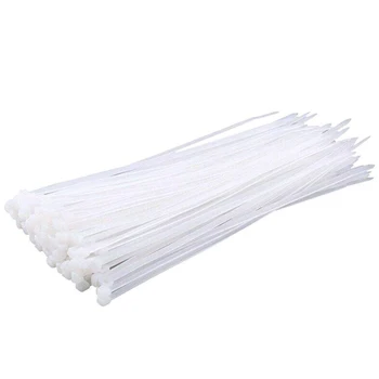 

200 Black Zip Ties Heavy Duty 500 x 7.6mm Nylon Cable and Wire Tie