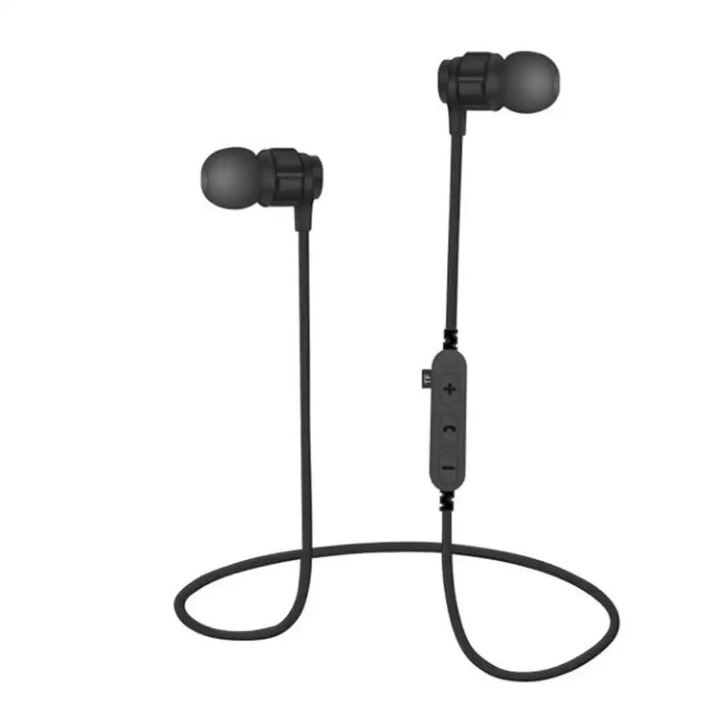 Черный Магнитные музыкальные Bluetooth 4,1 наушники спортивные беговые беспроводные Bluetooth наушники с микрофоном для телефона - Цвет: Черный