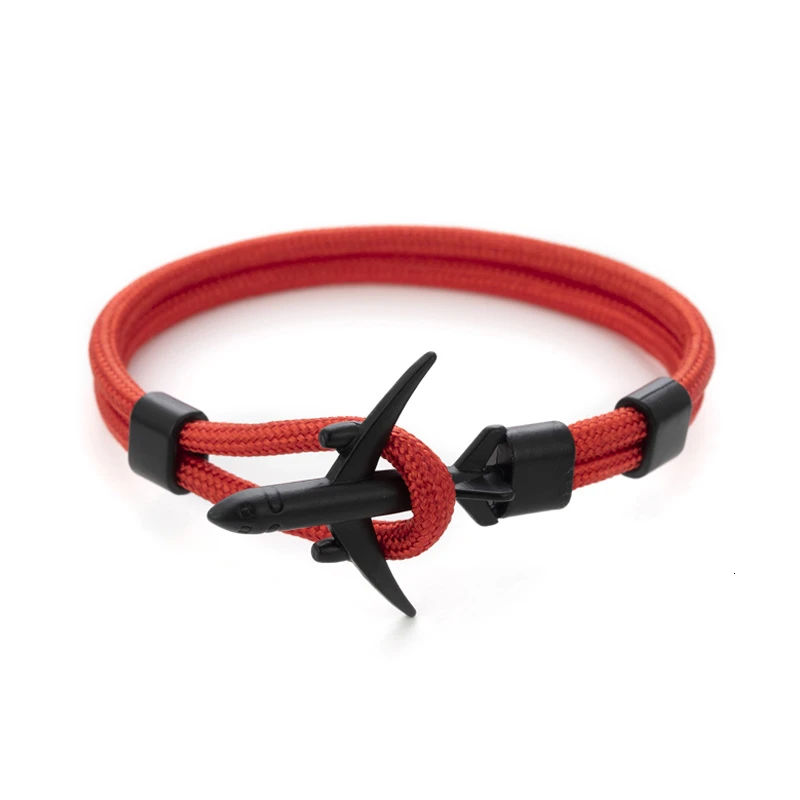 Summer Hot Boeing Airplane Anchor Bracelet Men Nylon Rope Chain Charm Bracelets For Women Survival Aviation Style Sport Bracelet