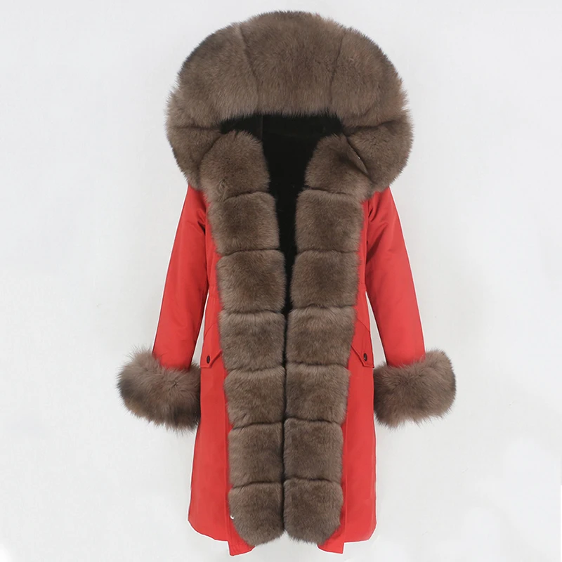 OFTBUY X-long Parka Waterproof Outerwear Real Fur Coat Winter Jacket Women Natural Fox Fur Hood Luxury Outerwear Detachable New