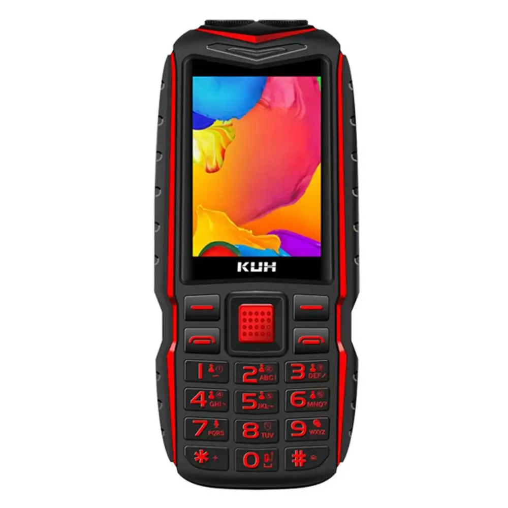 Black Red 2,4 дюймов Двойная карта двойной режим ожидания Gsm большие слова громкий старый человек Мобильный телефон большое слово старый мобильный телефон портативный старый мобильный телефон - Цвет: Black Red