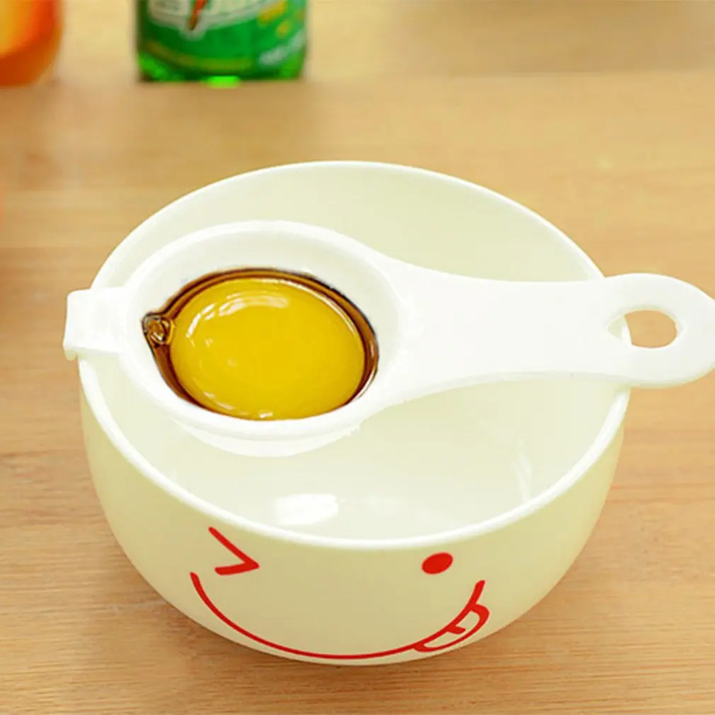 Portable Egg Yolk White Separator Plastic Egg Divider with Collecting Base Bowl Yolk Catcher Home Kitchen Gadgets