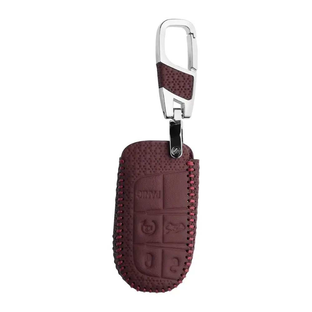Чехол для ключей из натуральной кожи для Dodge Chrysler 300C Jeep Grand Cherokee Compass Fiat Journey Challenger Remete чехол без ключа
