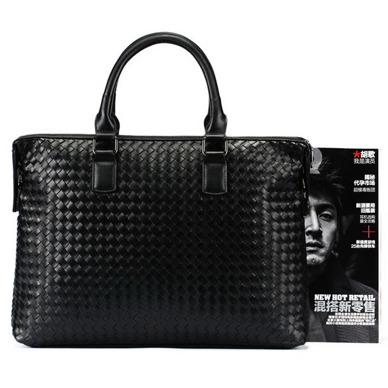 Портфели кожа для Для мужчин юристов Бизнес итальянские кожаные сумки мужские трикотажные офисные чемоданы Исполнительного директора для 14-дюймовый ноутбук
