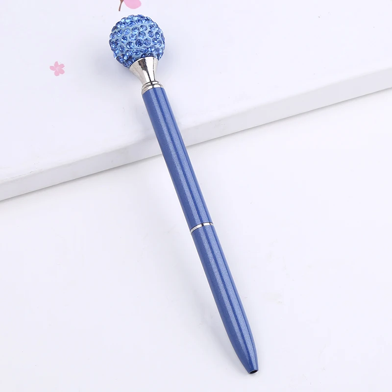 Шариковая ручка с бриллиантовым скипетром, персонализированные Кристальные Роскошные Металлические Ручки для письма, новинка, школьные, офисные, стационарные, подарки на заказ - Цвет: Blue1Pc