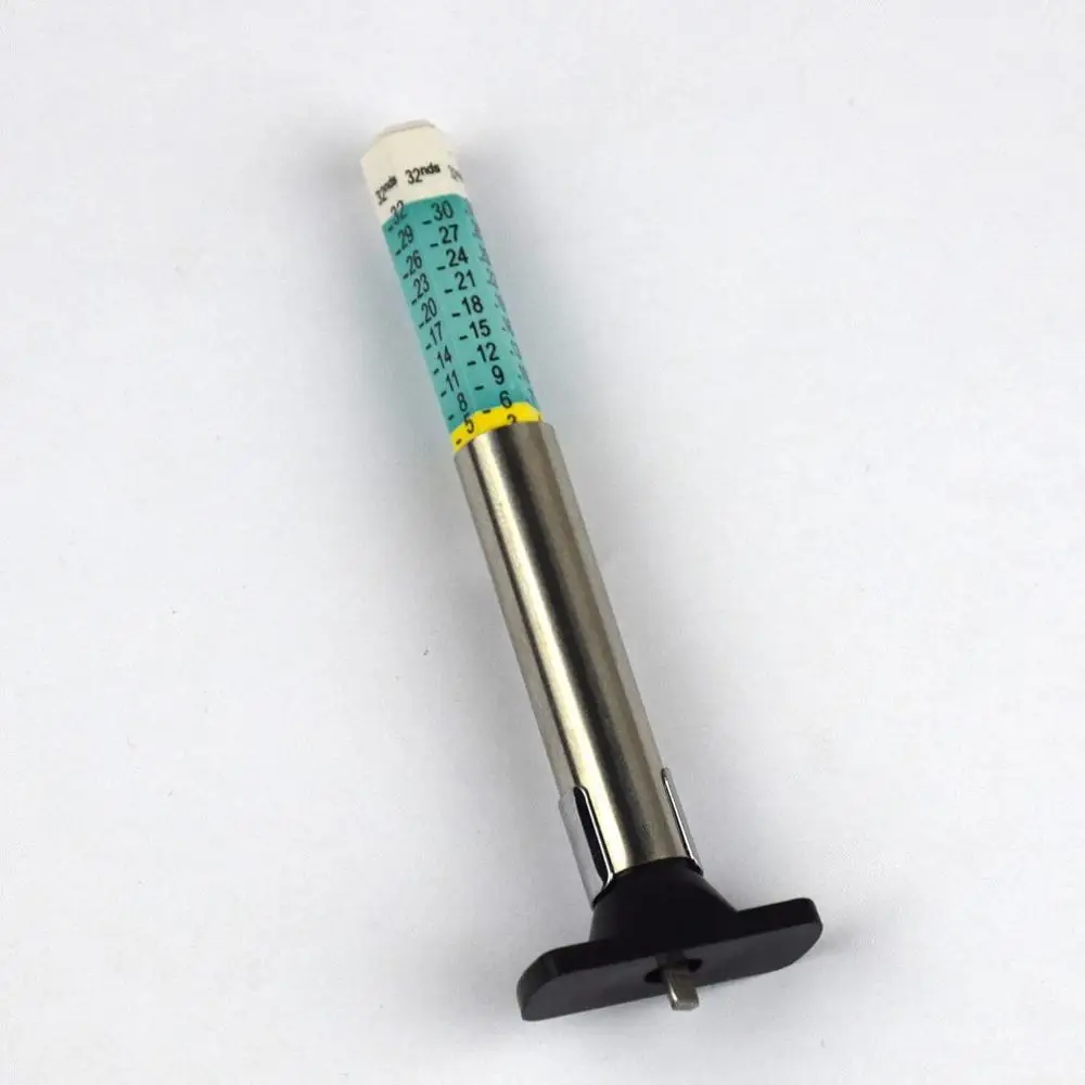 Инструмент для измерения глубины протектора в шинах с цветовым кодом, универсальный инструмент для измерения глубины протектора в шинах, цилиндрический измерительный инструмент 0-25 мм - Цвет: dual Color Coded