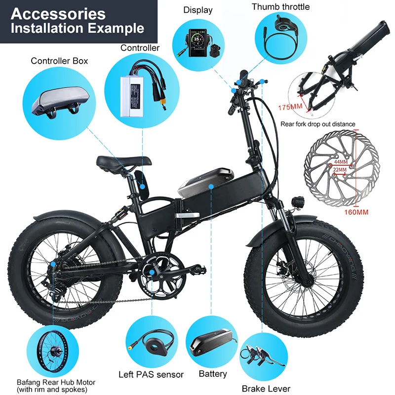 Жир для е-байка Bafang 48V 750W задний 2" 26" Электрический мотор эпицентра деятельности колеса Электрический Снежный велосипед преобразования Наборы DIY DC Кассетный мощный двигатель