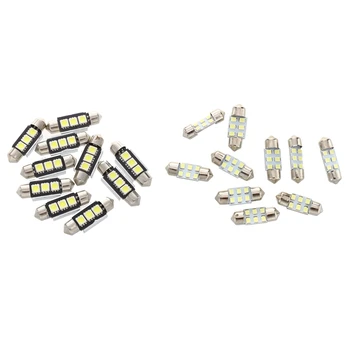 

10x 36MM Bulb Lamp 3 LED 5050 SMD CANBUS White with 10 x 31mm 3528 SMD 6 LED Lamp Bulb e Festoon White
