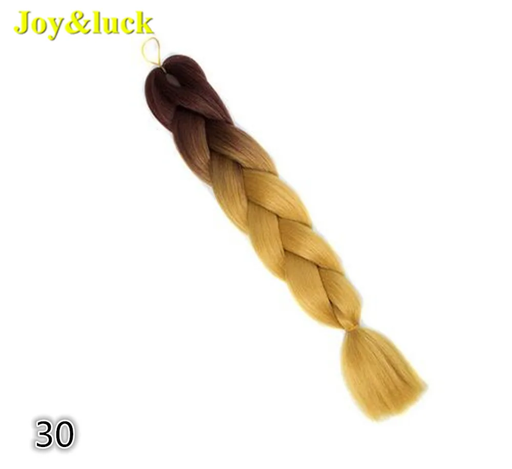 Joy&luck, синтетические косички, наращивание волос, огромные косички, вязанные крючком, косички, волосы, Омбре, розовый, голубой, серый цвет - Цвет: 30