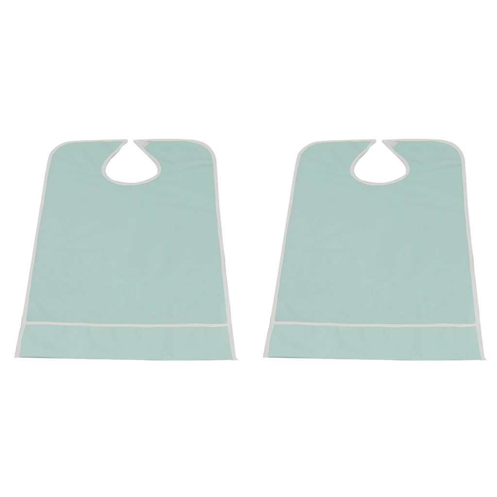 2 Pack Waterproof Adult Bib Clothing Protector Absorbent Disability Aid Apron, Keep Mealtime Neat