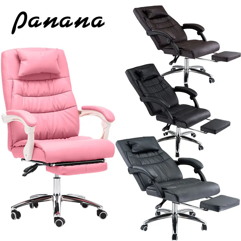 

Panana Executive Racing Gaming Computer Office Chair Adjustable Swivel Recliner Leather with footstool Home working chairs