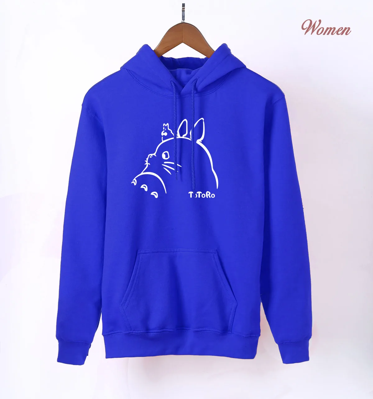 blue Толстовки с капюшоном в стиле аниме Kawaii Totoro, толстовки с принтом, весна-осень, Harajuku, Женская толстовка с длинным рукавом, белые теплые флисовые пуловеры - Цвет: blue