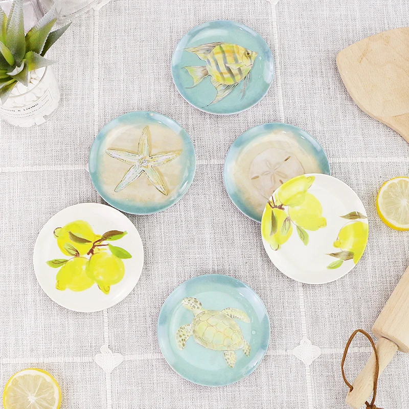 

10cm Cute Soy Sauce Dishes Melamine Tableware Kitchen Dishes and Plates Sets Cute Plate Unbreak Plastic Dishes Christmas Plate