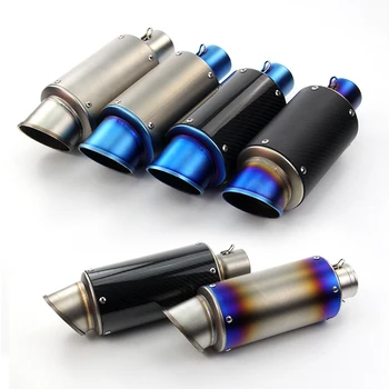 38-51mm Motorcycle Exhaust Tips Muffler Tail Pipe Stainless Steel Carbon Fiber for Modified ATV Scooter Dirt Street bike