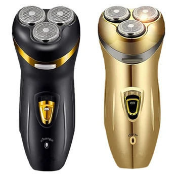 

3D Electric Shaver Men USB Rechargeable Razor 3 Blades Portable Beard Trimmer Cutting Machine For Shaving(Black)