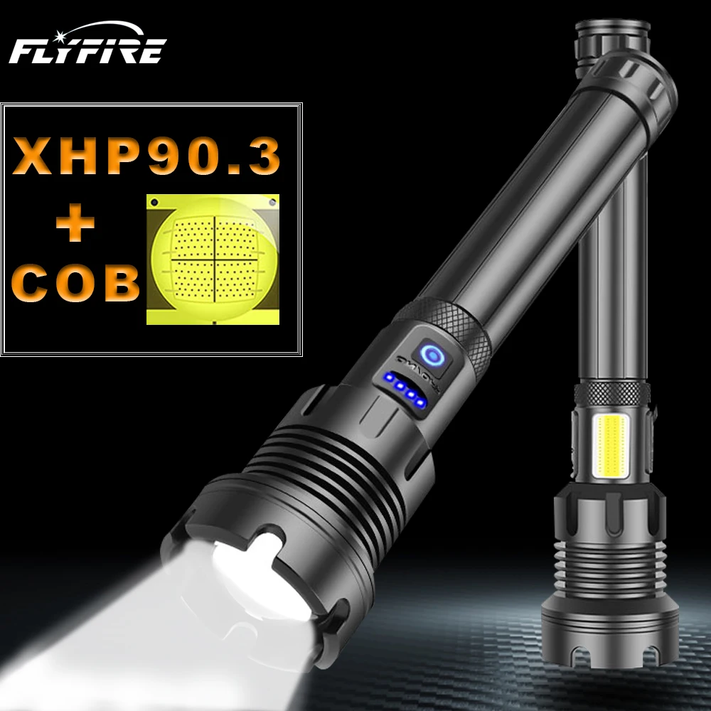 US $9.38 400000 LM COB XHP903 High Powerful LED Flashlight Led Torch Usb Rechargeable 18650 26650 Flash Light XHP90 XHP70 XHP50 Lantern