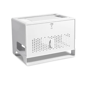 

Double Layers Drawer Type Wireless WIFI Router Storage Box Cable Power Plug Wire Basket Storage Organizer White