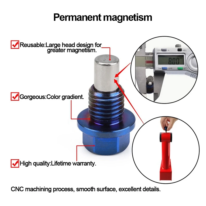 Outlaw Racing Magnetic Engine Oil Drain Plug Nut Screw Repair Bolt