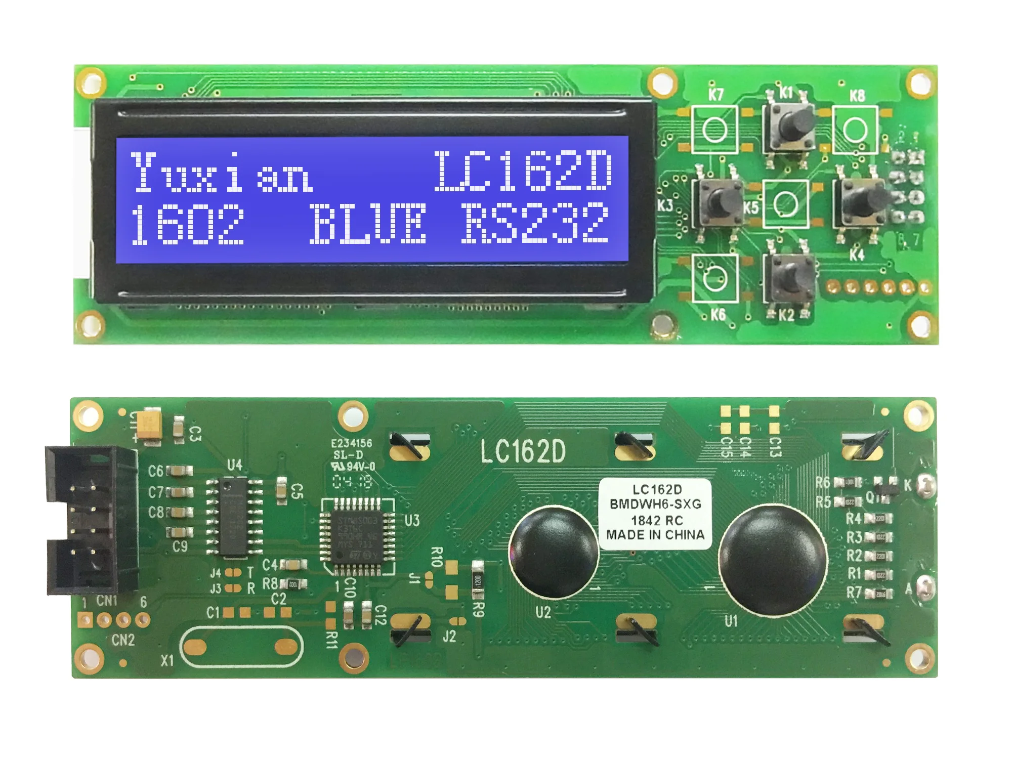 RS232 1602 16x2 16*2 модуль ЖК-дисплея LC162D с переключателем AT89S5224AU промышленный ЖК-модуль factoty 1 шт