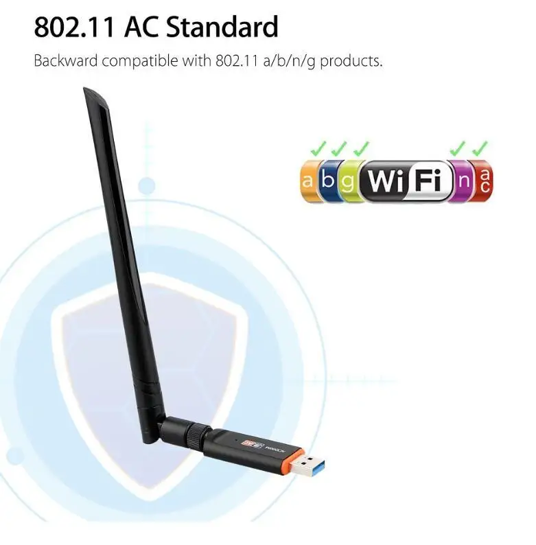 1200 Мбит/с беспроводной Wi-Fi USB адаптер Dual Band 2,4/Wi-Fi 5 ГГц с 5dBi антенна WPS 802.11AC сетевая высокоскоростная карта USB3.0 приемник