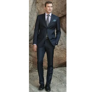 

Custom Made Classic Charcoal Men Suit Blazers Gentleman Style Tailor Made Slim Fit Wedding Suits Men 2 Pcs(Jacket+Pants) L650