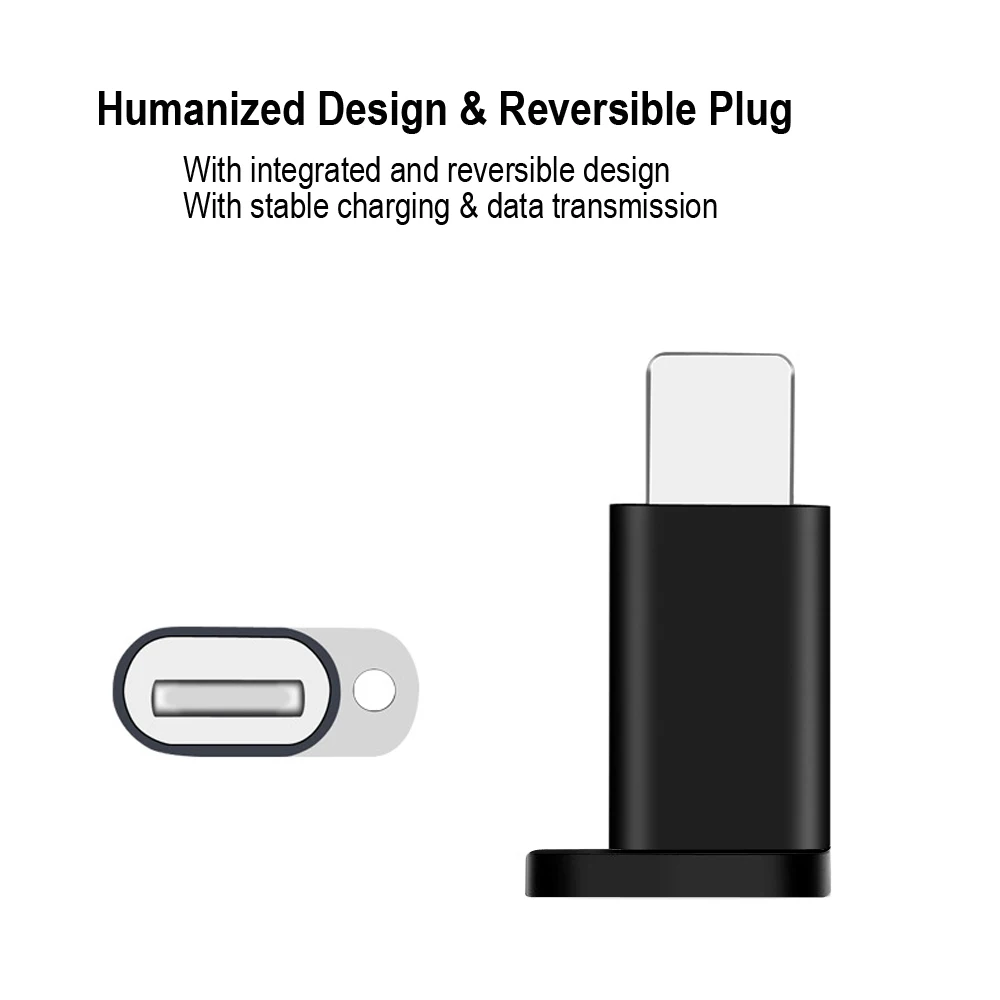 VOXLINK Adapter Micro USB To Lighting 8Pin For Apple Adapter With Key Chain For iphoneX XS XR 6 7Plus Sync Charger OTG Converter