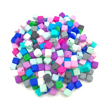 

Mini Silicone Cube Shape DIY Beads Baby Teether Silicone Teething Beads Dental Care Baby Teethers for Baby Teethers Non-toxic