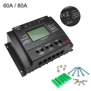 

60A/80A MPPT Solar Panel Battery Regulator Charge Controllers CE 12V/24V Solar Controller Cable 1500W Solar MPPT