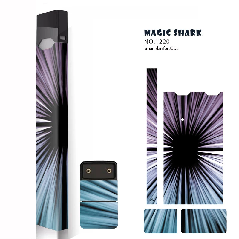 Волшебная Акула модный бренд стерео пленка пвх наклейка кожа для Juul электронная наклейка на сигарету - Цвет: 1220
