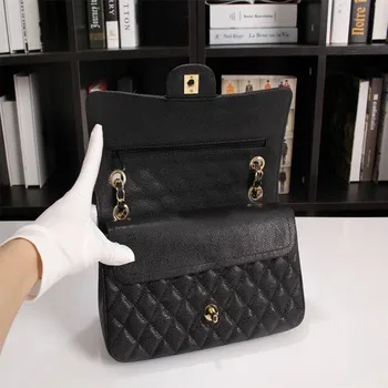 

Luxury leather handbag luxury fashion design women's shoulder bag High-end women's caviar leather satchel free shipping