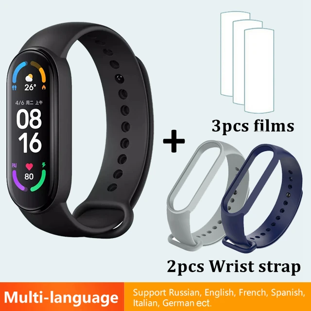 Original Xiaomi Mi Band 6 Smart Bracelet Watch Mi Smart Band 6 Sports Fitness Tracker AMOLED Screen Blood Oxygen Monitor Mi6 