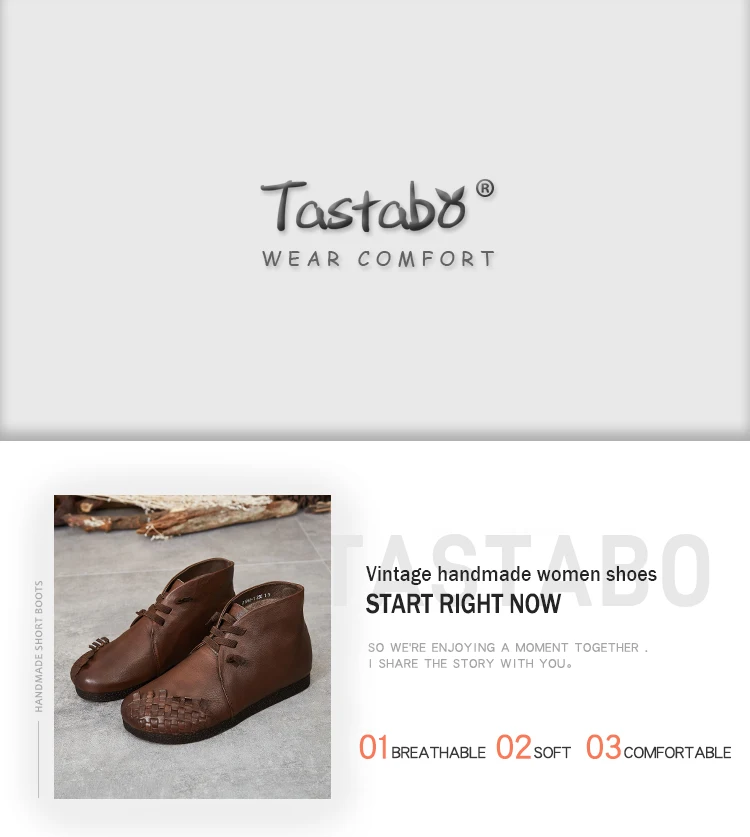 Tastabo/женские ботильоны из натуральной кожи; Ботинки martin; повседневные женские ботинки; цвет коричневый, черный, SD1966-1; обувь для отдыха на мягкой подошве