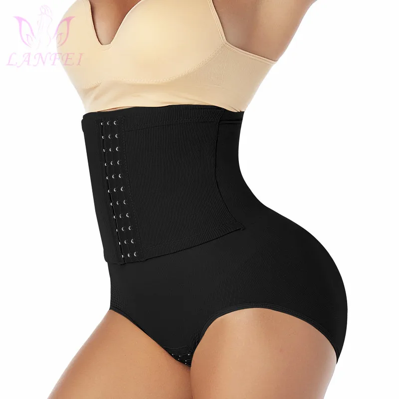 

LANFEI Seamless Waist Trainer Panties Women Tummy Control Trimmer Underwear Body Shaper Butt Lifter Shpewear with Hook Bodysuit