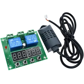 

DC 12V Thermostat Temperature Humidity Control Thermometer Hygrometer Controller Module LED Digital Display Dual Output