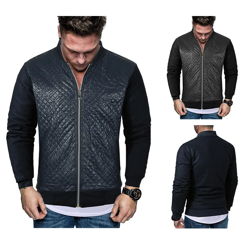 

2019 Autumn And Winter New Style Hot Selling Europe And America Men's Versatile Stand Collar Slim Fit Large Size Zipper Casual J