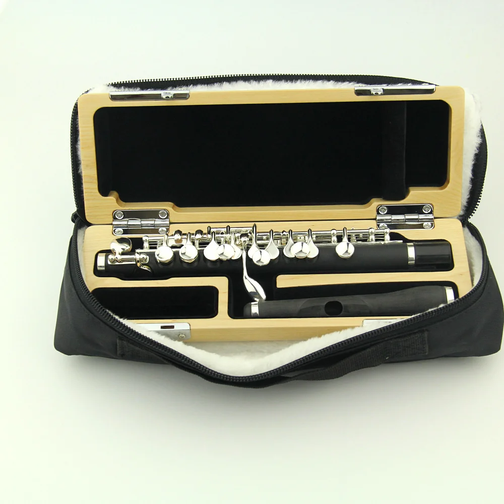 C Key Tone Half-size Flute Piccolo Cupronickel Silver Plated with Cork Grease Cleaning Stick Padded Case Screwdriver