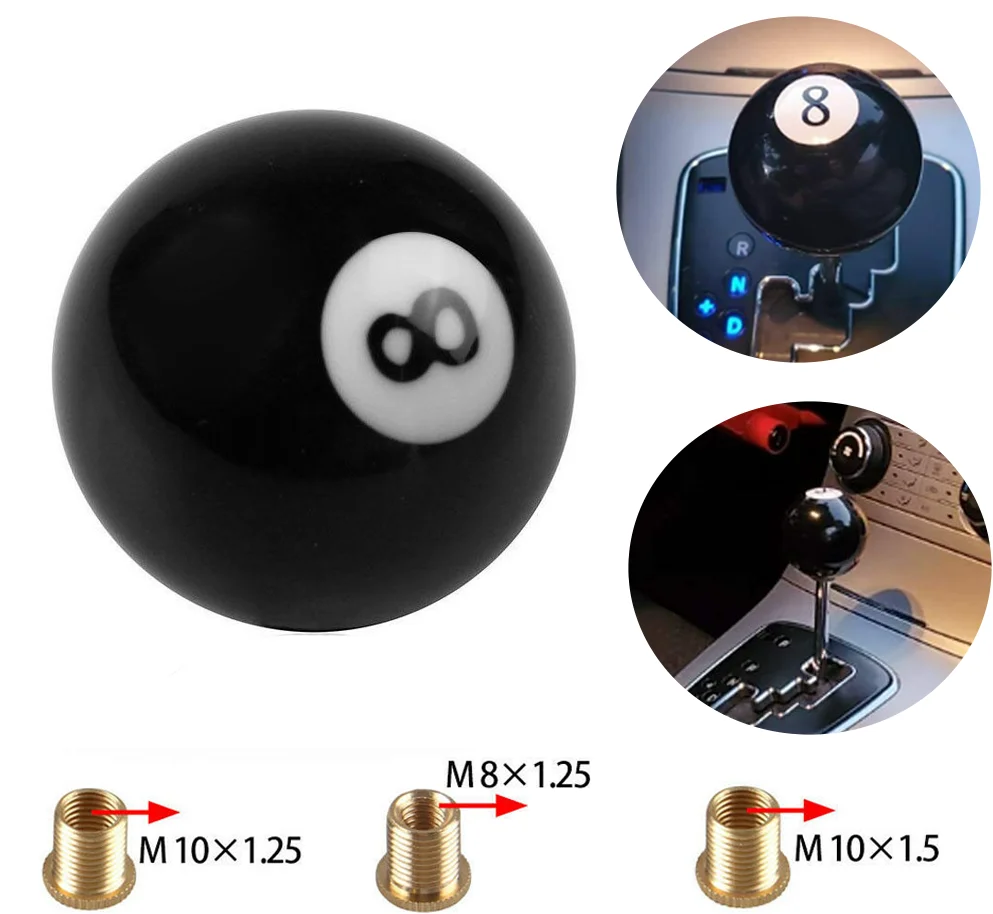 Universal Black Manual Transmission No.8 Billiard Ball Gear Shifter