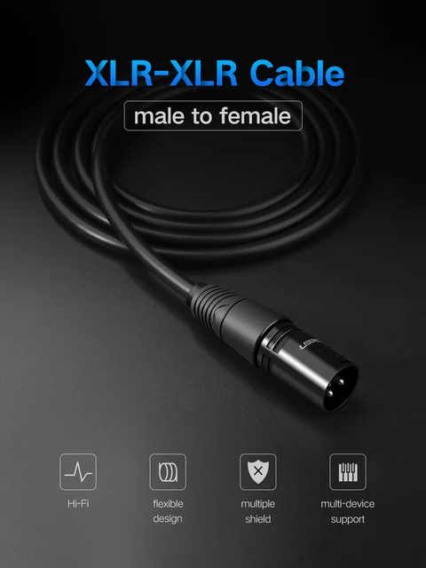 UGREEN XLR to XLR Cable 3-Pin Microphone Cable Male to Female Clear Stereo  Extension Lead Mic Extender for Home Studio Recorder Amplifier Mixing Desk