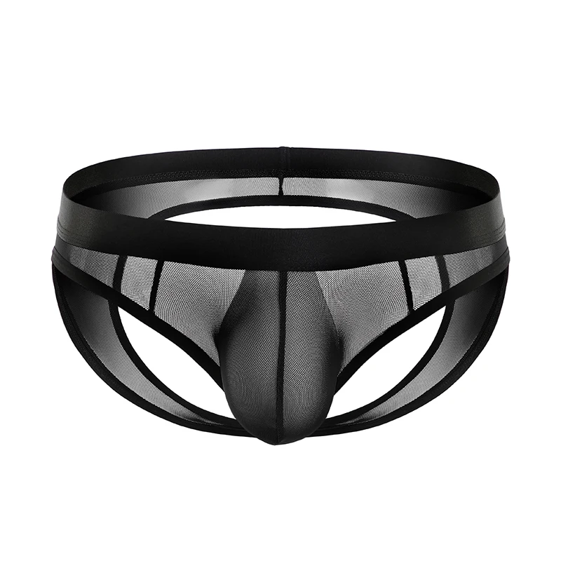 Men Briefs Solid Color See Through Male Underpants Jockstrap Underwear Mesh Low Waist Pants Summer Plus Size |